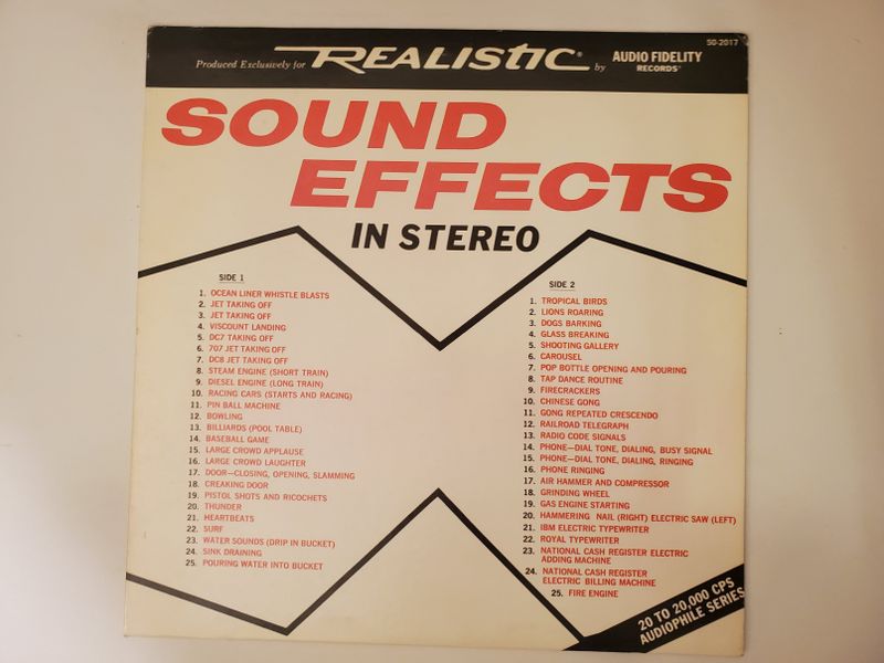 Realistic Sound Effects in Stereo vinyl record